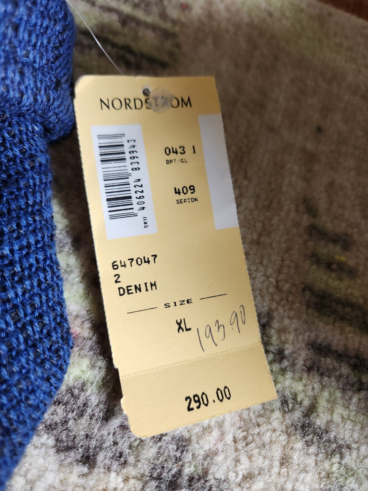 90s Funky Blue Hand Woven Jacket