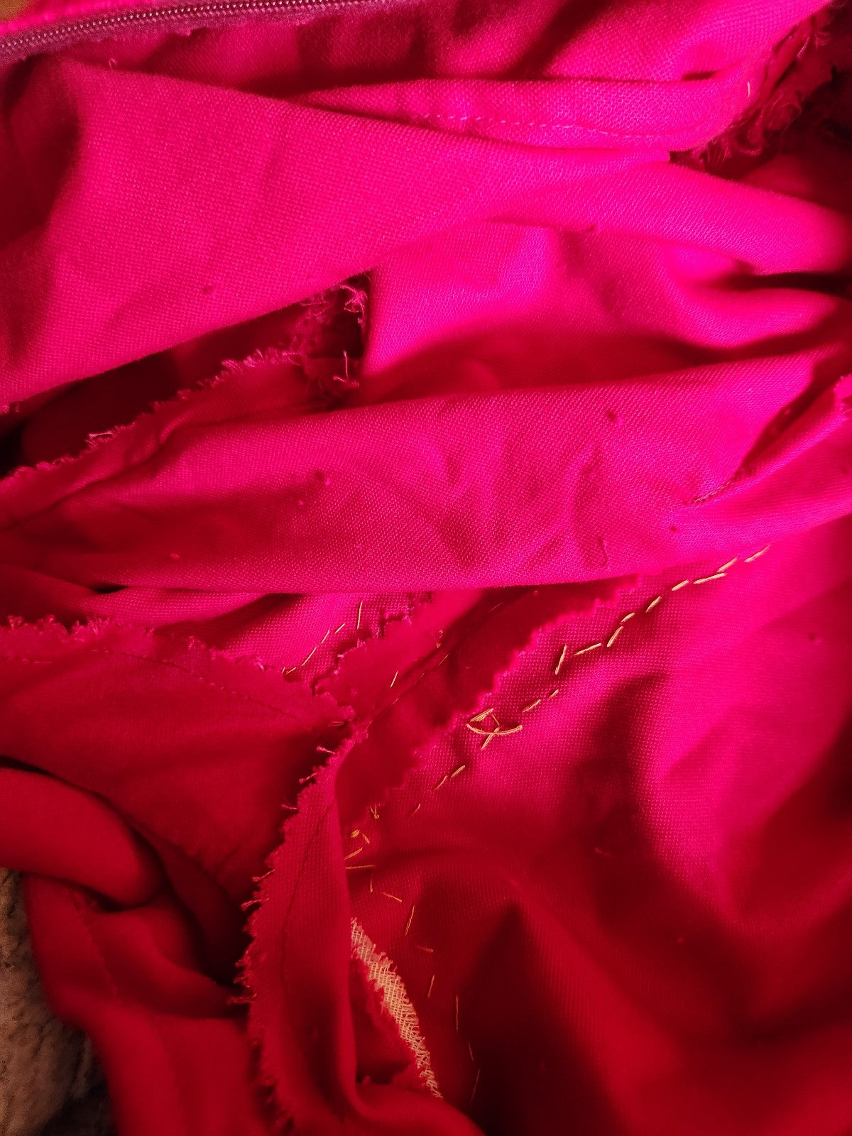 70s Hand Made Red Velvet High Neck Gown