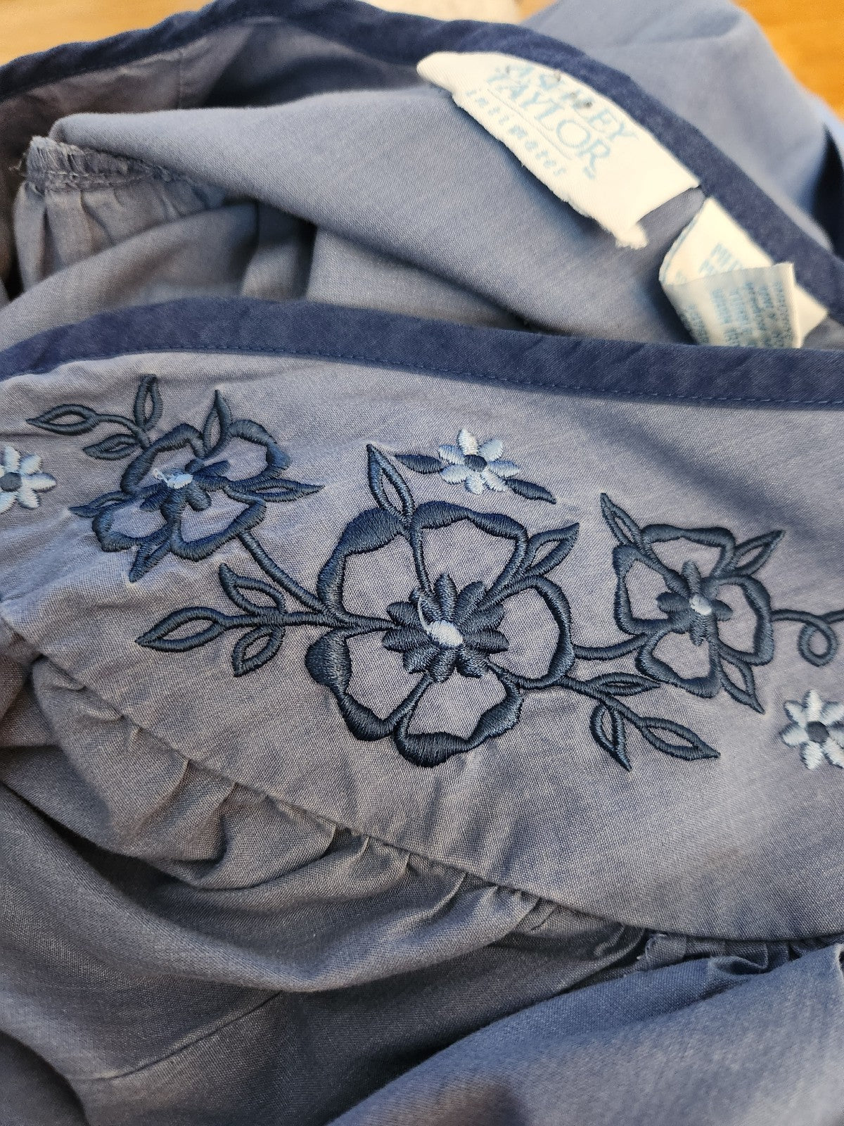 80s Blue Snap Front House Dress