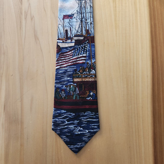 90s American Series New York Harbor Theme Tie