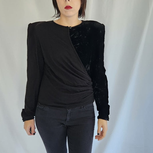 90s Deadstock Black Ungaro Wrap Top