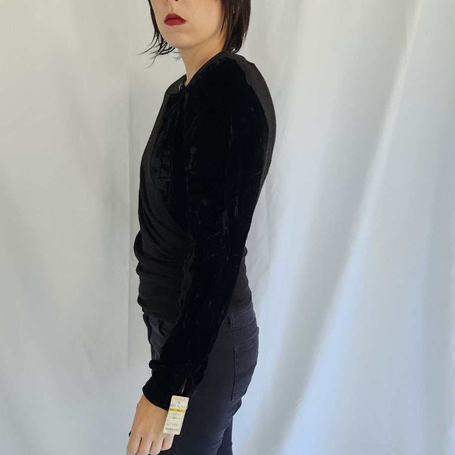 90s Deadstock Black Ungaro Wrap Top