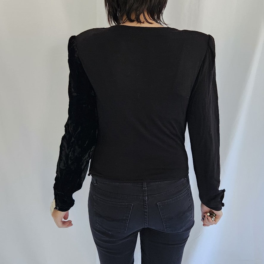 90s Deadstock Black Ungaro Wrap Top