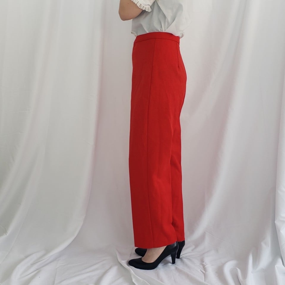 70s Red Pleated Trousers