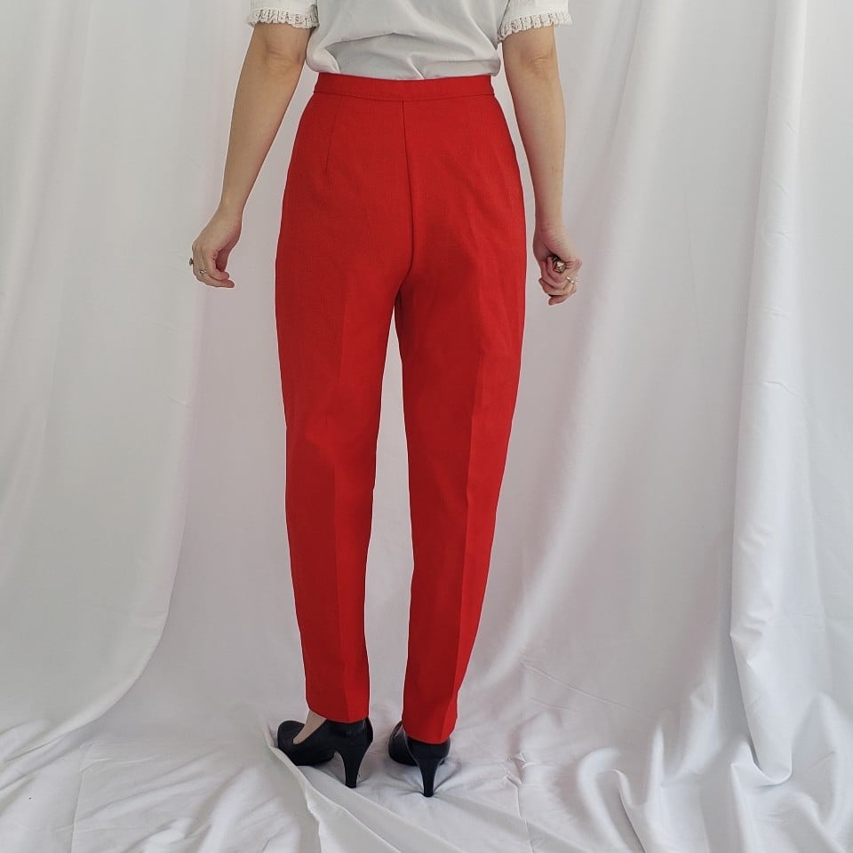 70s Red Pleated Trousers