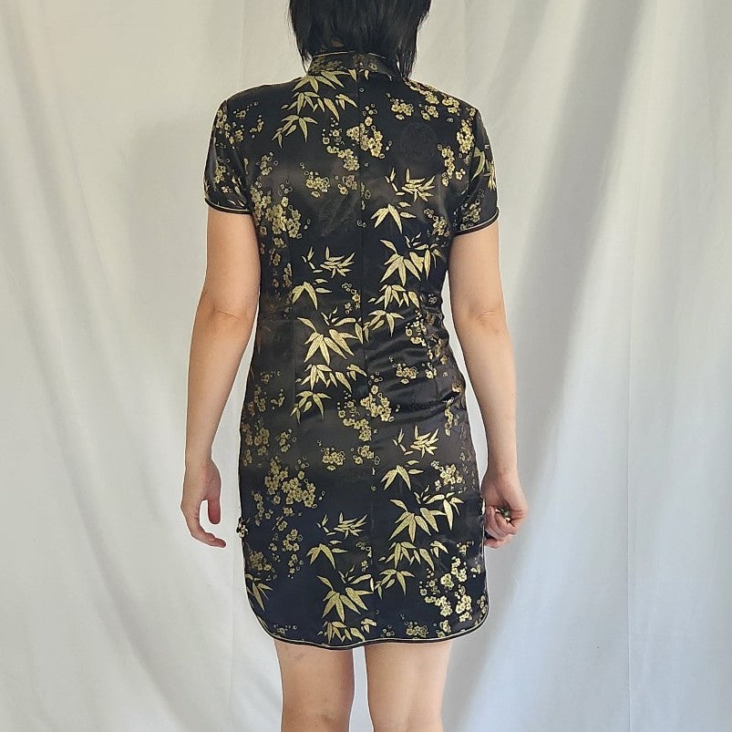 90s Black and Gold Cheongsam