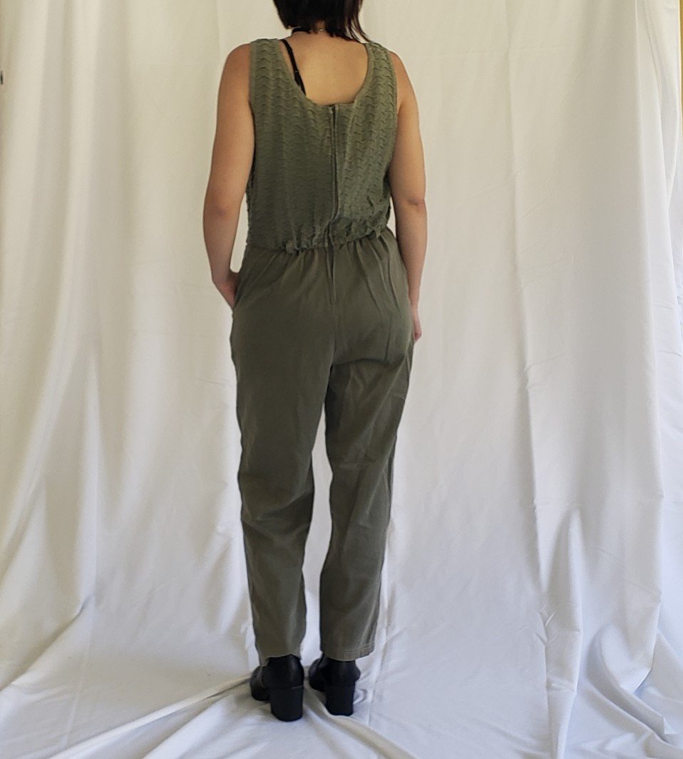 90s Sage Green Jumpsuit