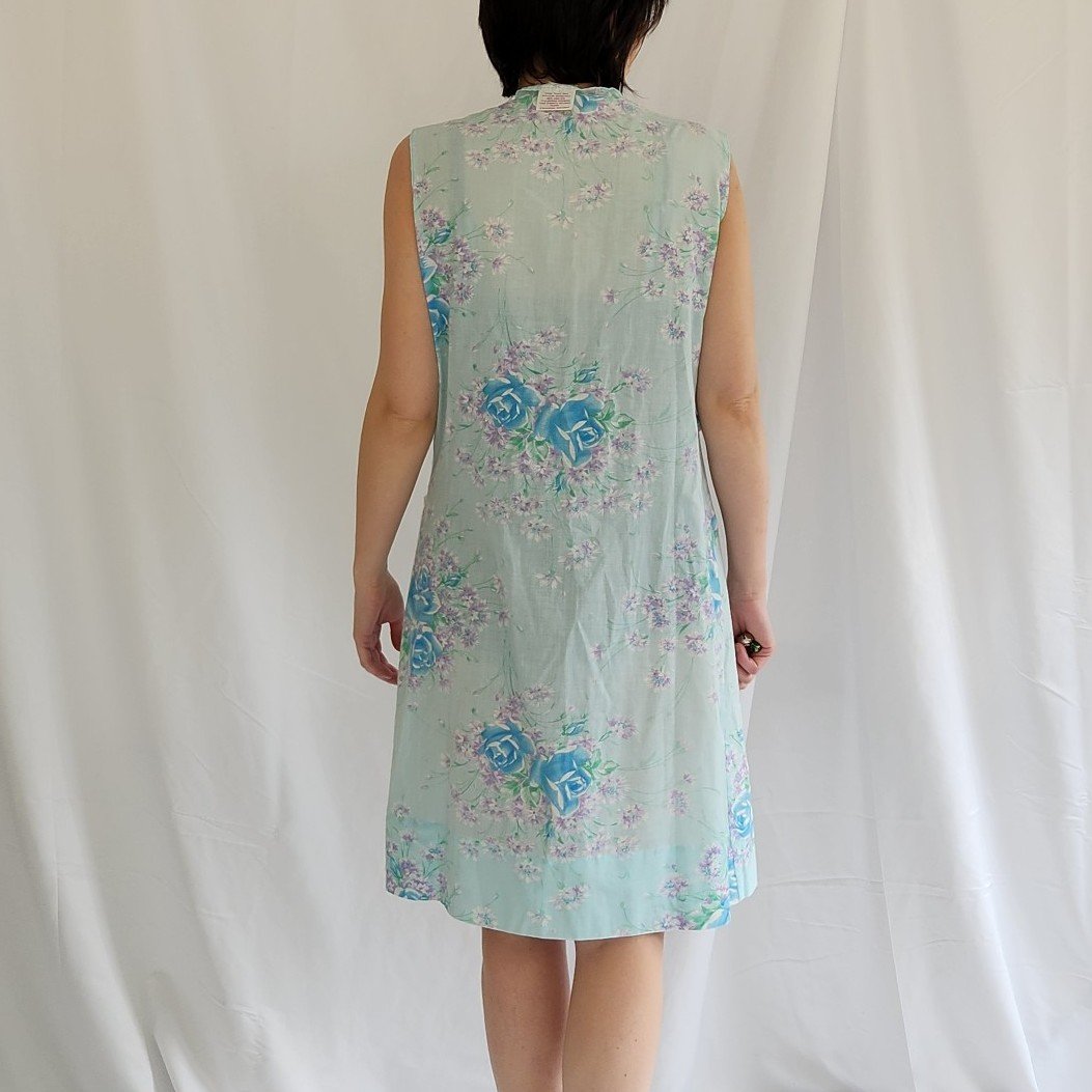 70s Blue and Purple Floral Sundress