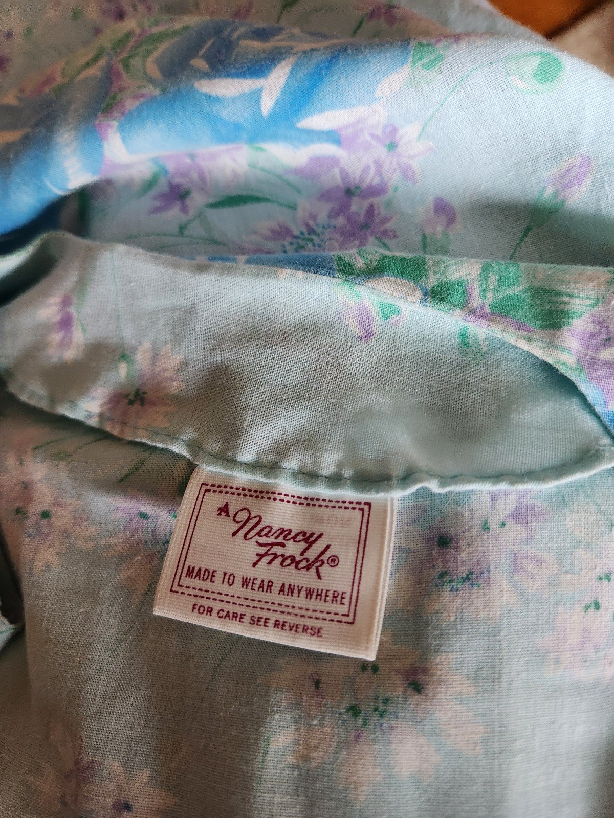 70s Blue and Purple Floral Sundress