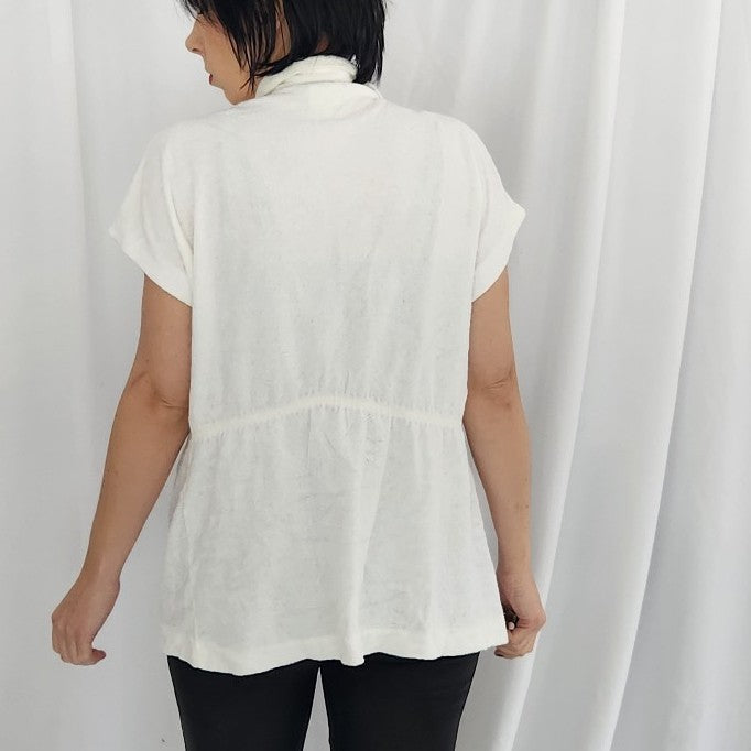 70s/80s White Terrycloth Robe Top