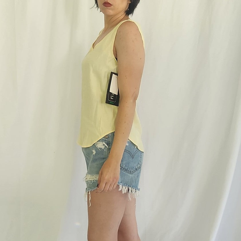 90s Deadstock Yellow Sleeveless Blouse