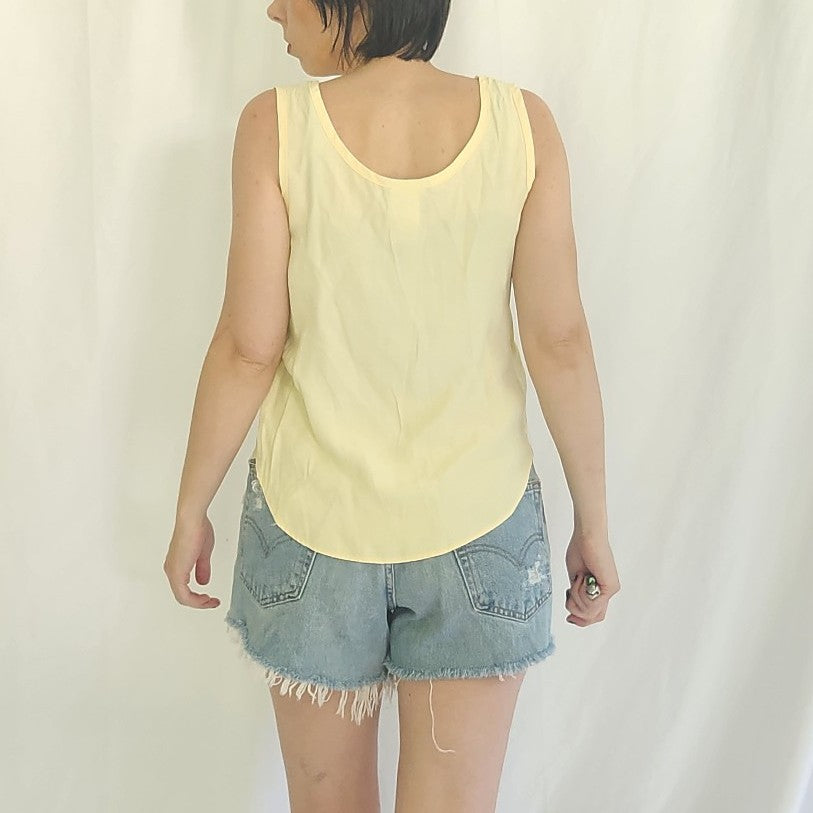 90s Deadstock Yellow Sleeveless Blouse