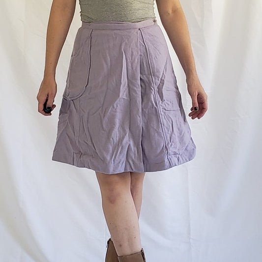 60s Periwinkle Worsted Wool(?) Wrap Skirt