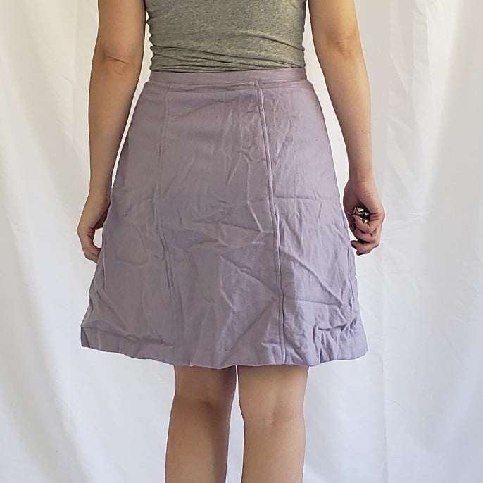 60s Periwinkle Worsted Wool(?) Wrap Skirt