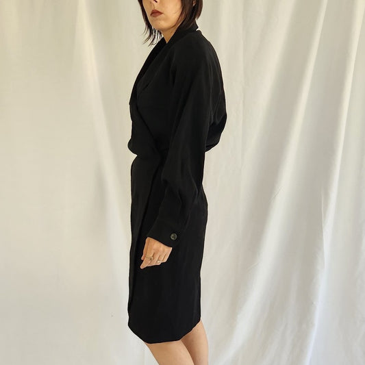 80s/90s Black Wrap Dress