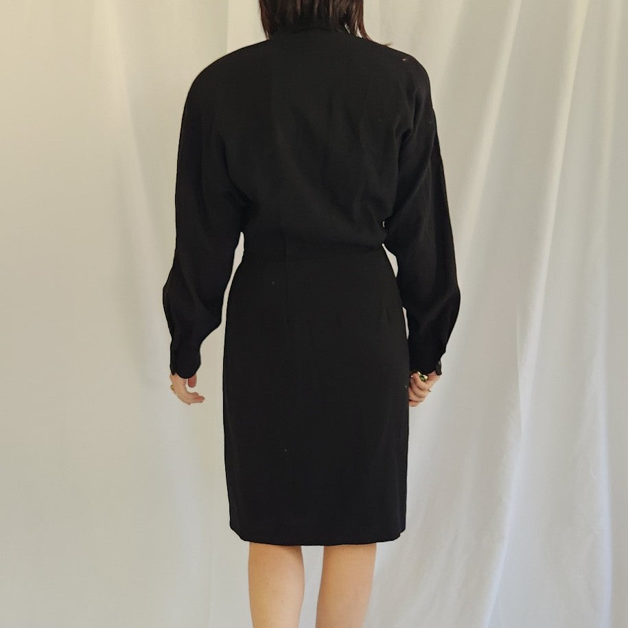 80s/90s Black Wrap Dress