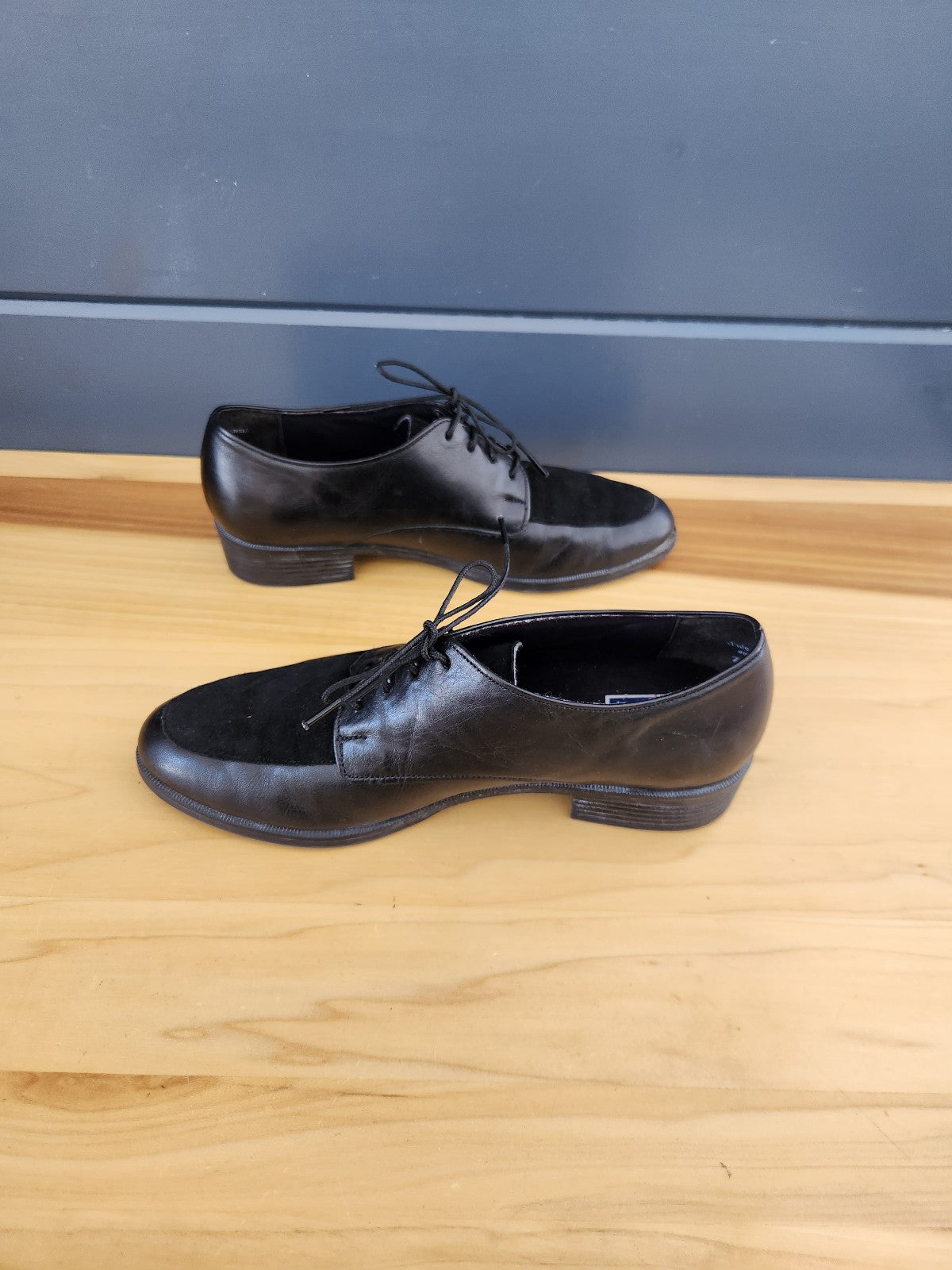 Vintage Black Leather Oxfords