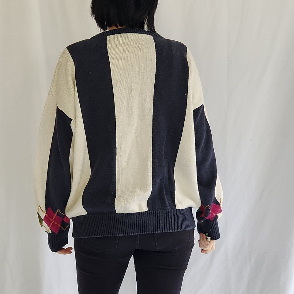 90s Argyle and Stripes Sweater