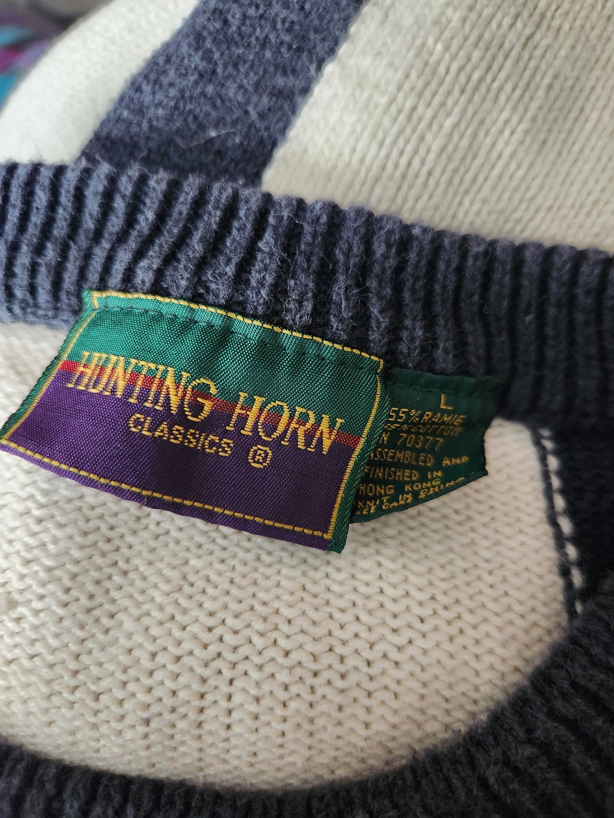 90s Argyle and Stripes Sweater