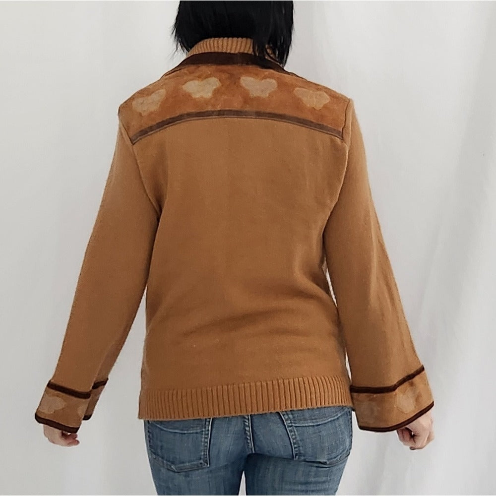70s Kmart Suede n Knit Butterfly Jacket