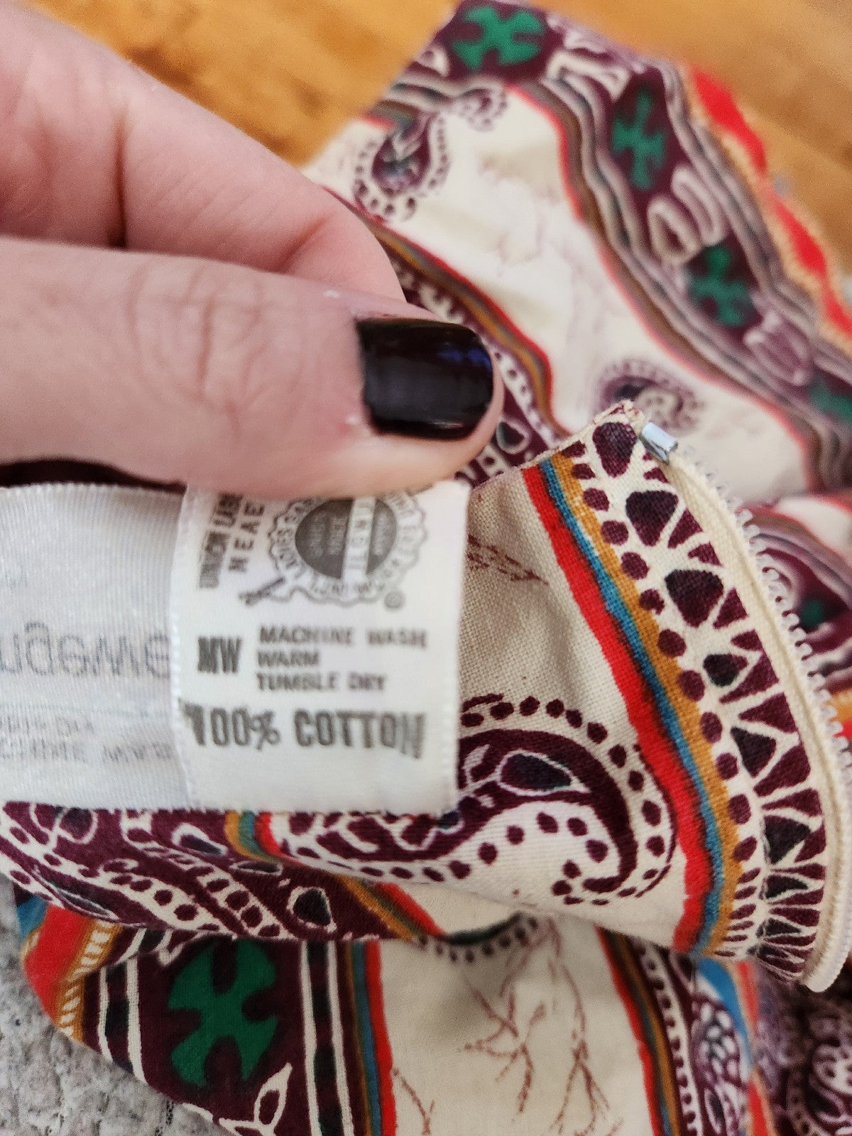 70s 100% Cotton JCP Loungewear Paisley Maxi Dress
