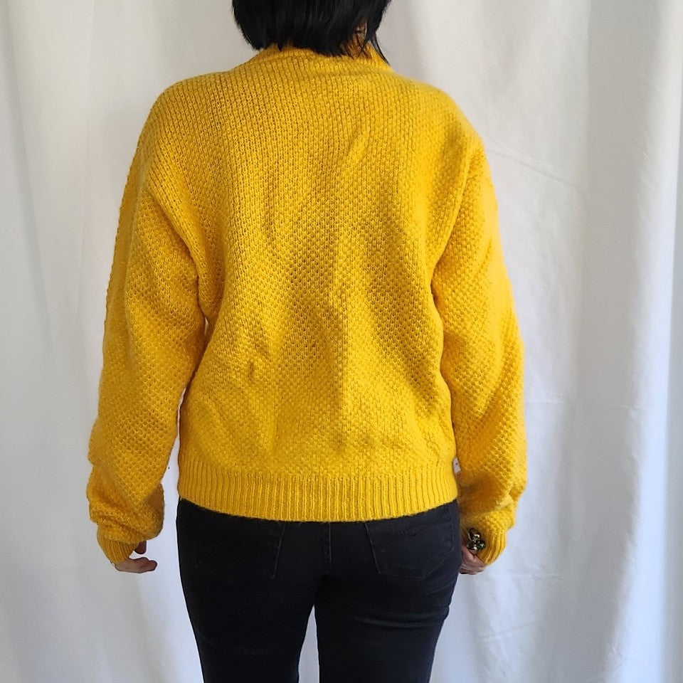 80s Bright Yellow Wool Sweater