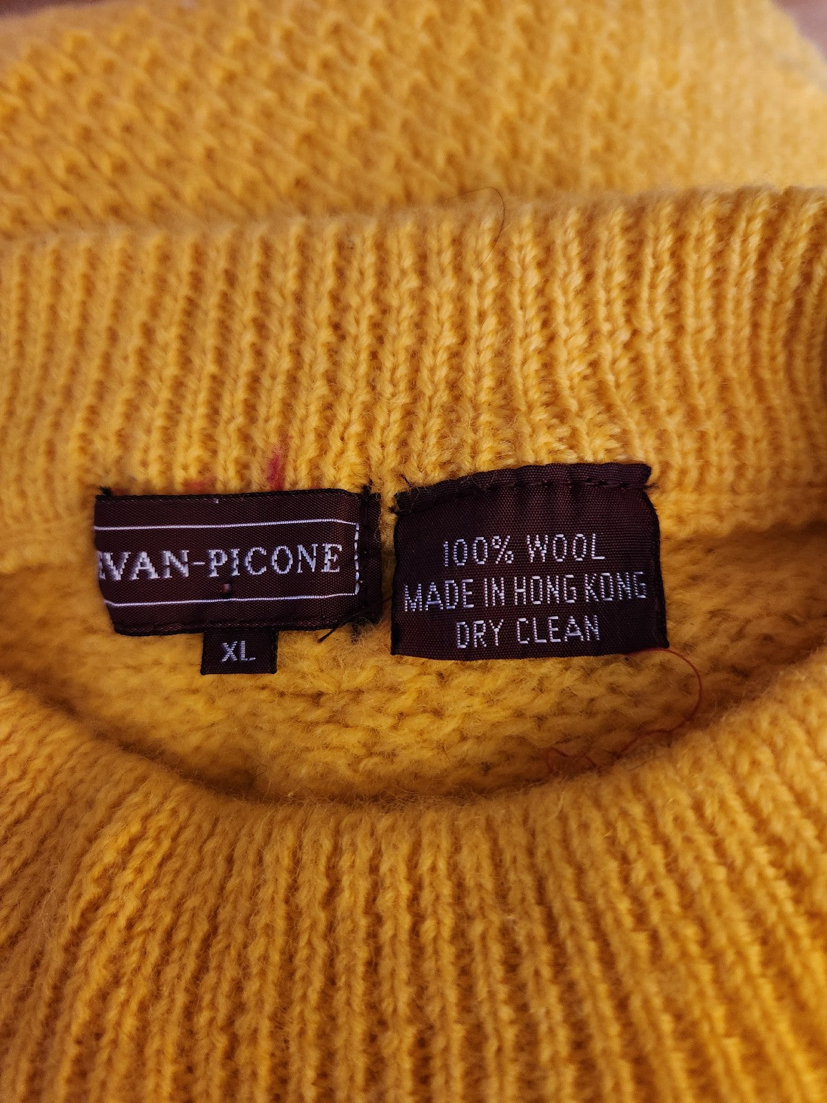 80s Bright Yellow Wool Sweater