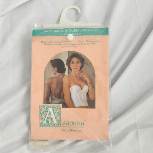 80s/90s White Backless, Strapless Bustier