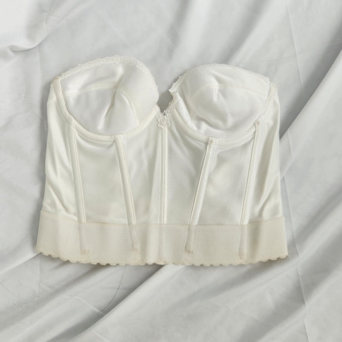 80s/90s White Backless, Strapless Bustier