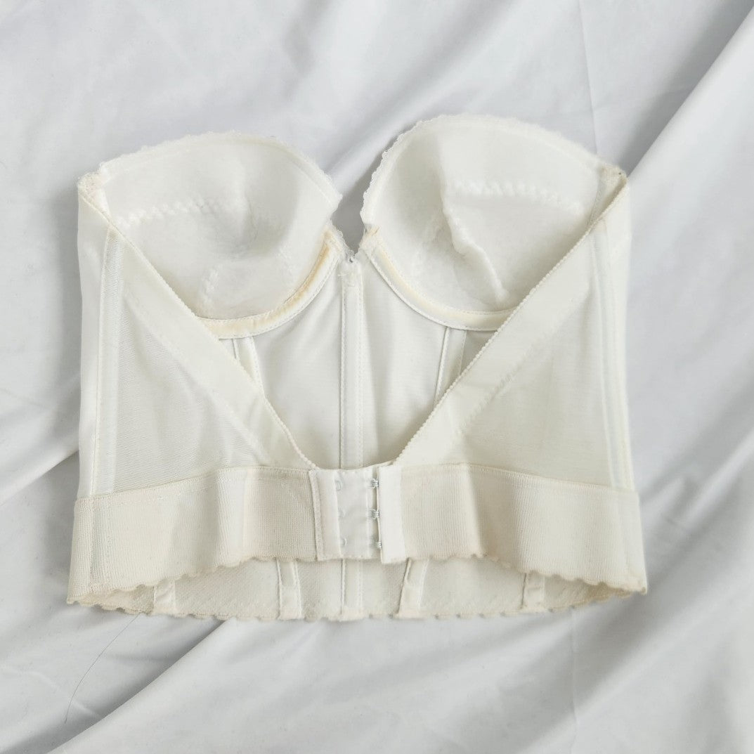 80s/90s White Backless, Strapless Bustier
