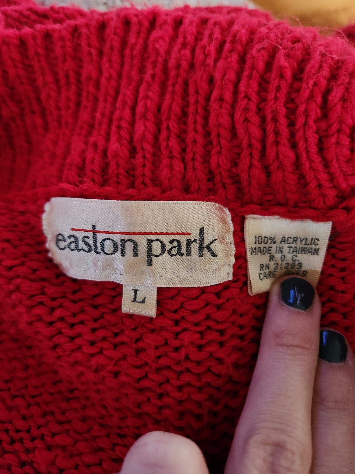 80s Red Collared Short Sleeve Sweater