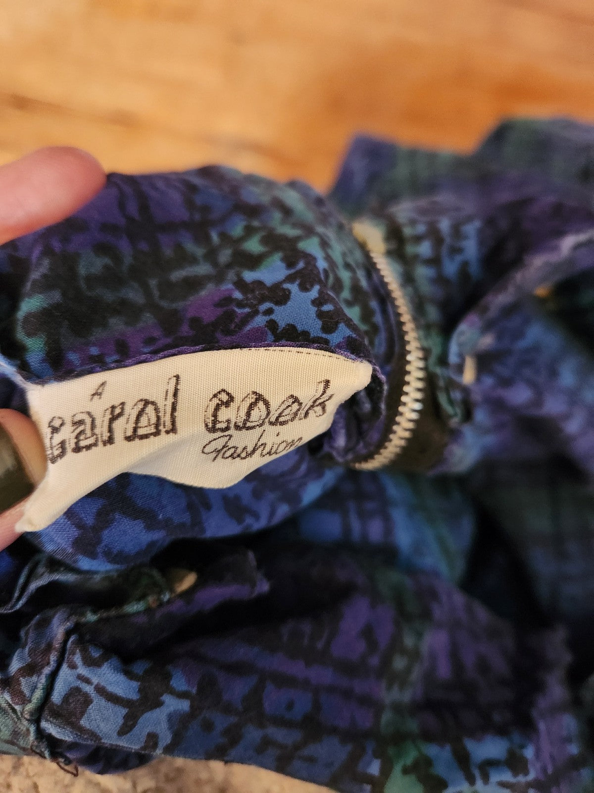 60s Blue, Purple, and Green Day Dress