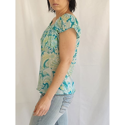 Y2K Blue and Green Top