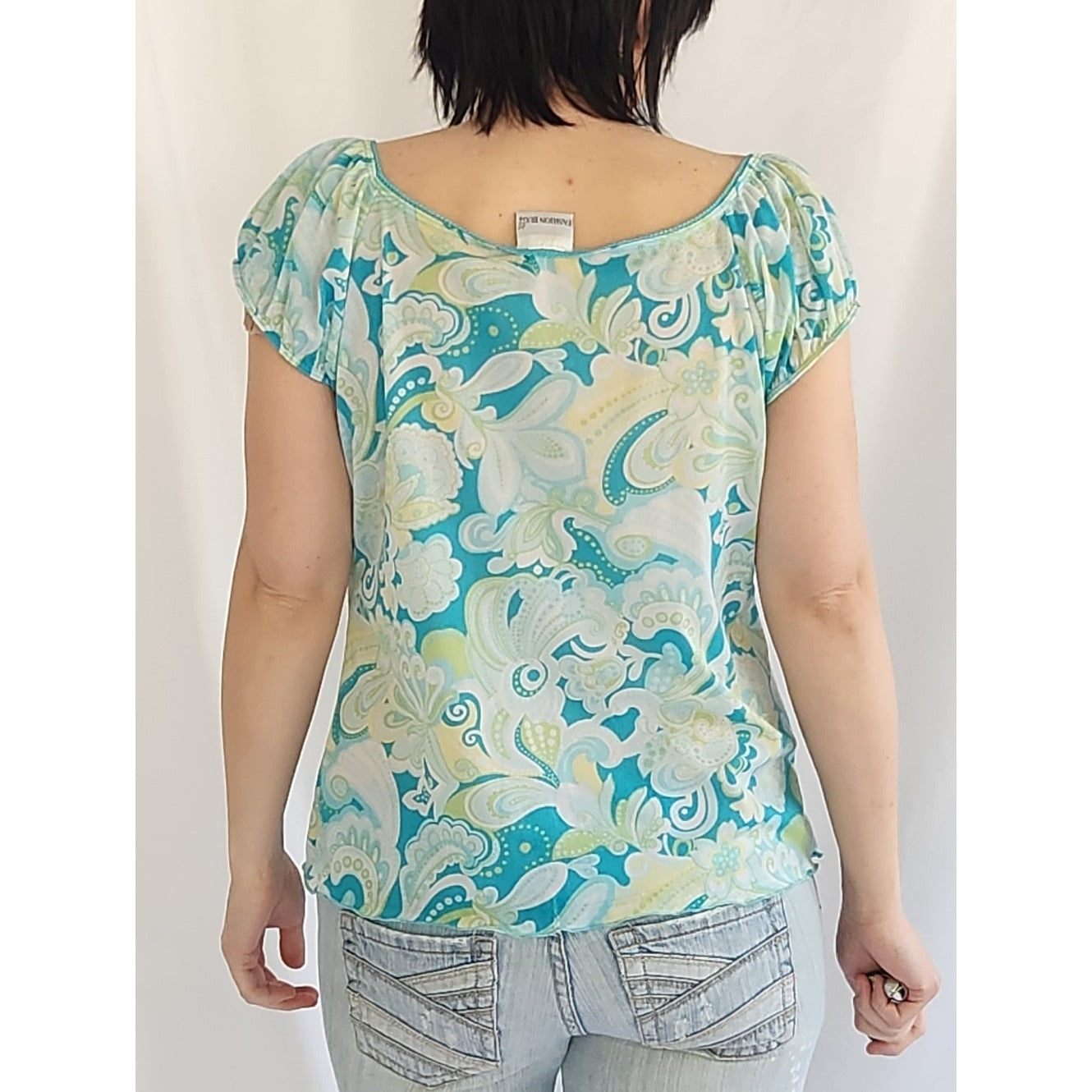 Y2K Blue and Green Top