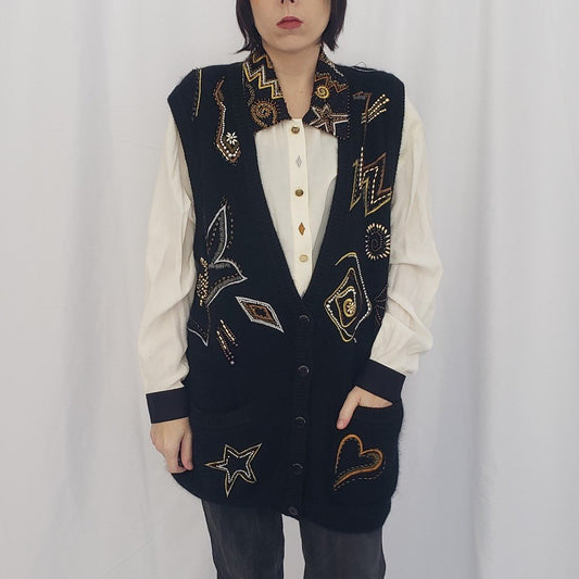 90s I.B. Diffusion Blouse and Sweater Vest Set