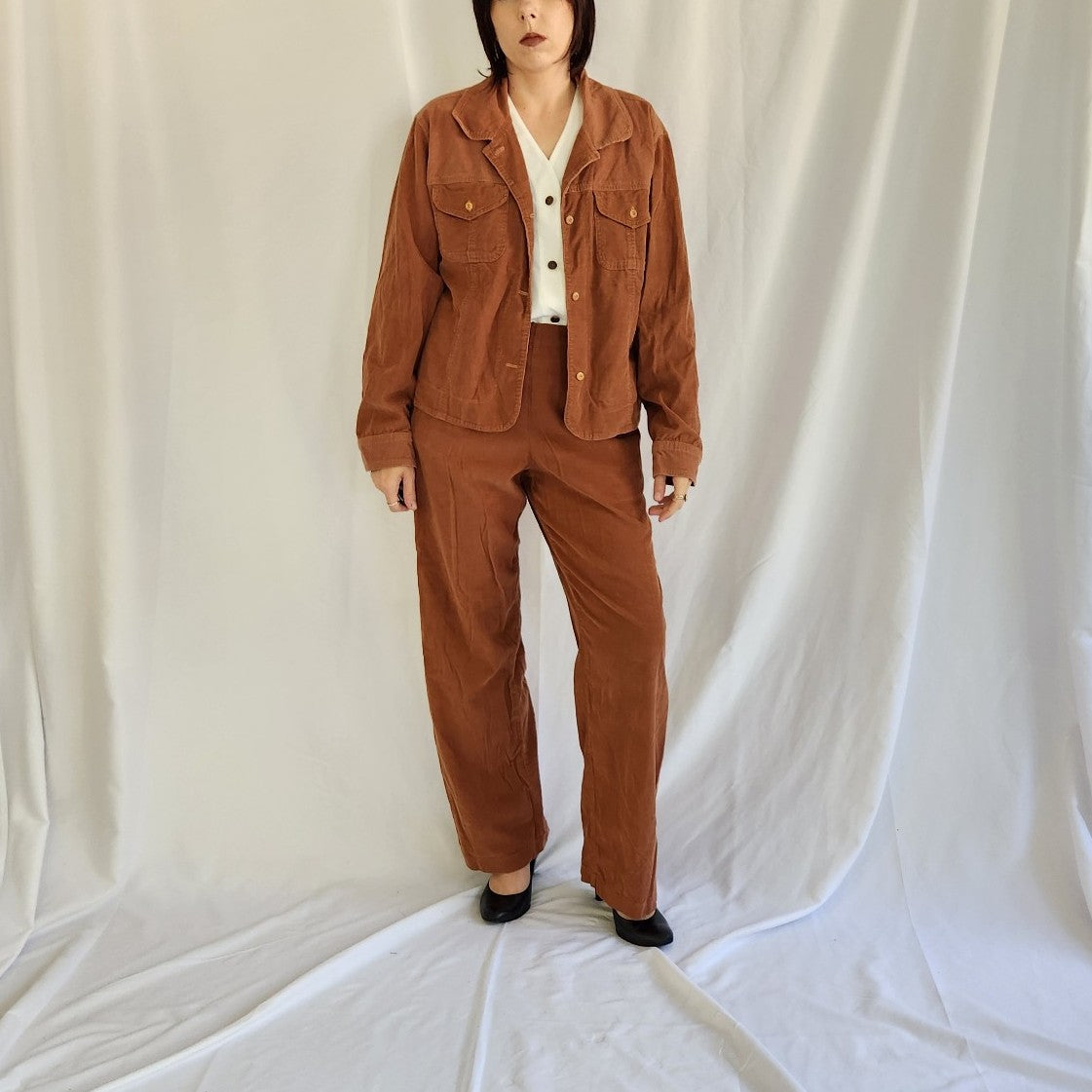 90s(?) Home Made Corduroy Pants and Shacket Set