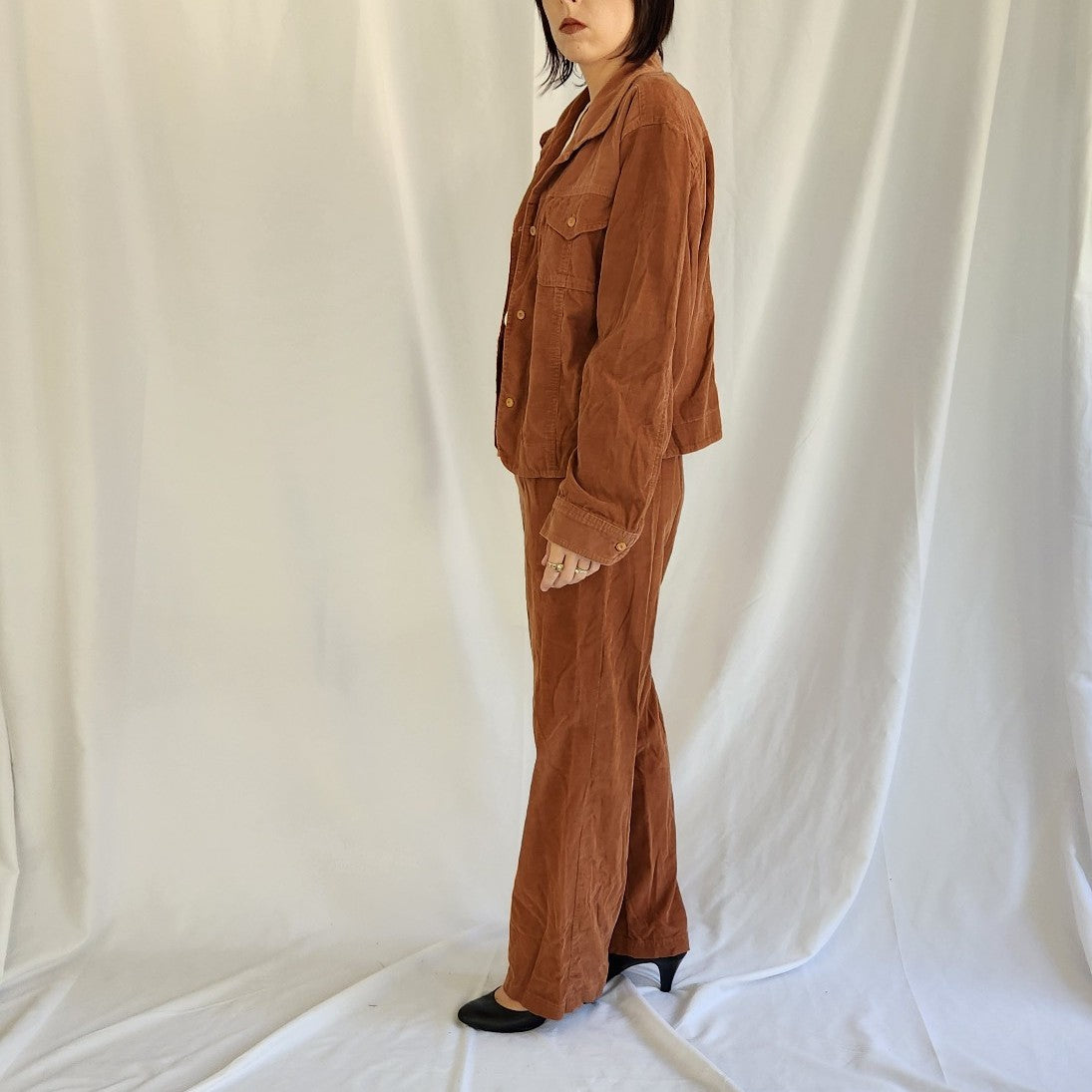 90s(?) Home Made Corduroy Pants and Shacket Set