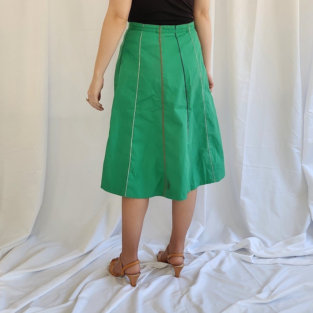 70s/80s Green Button Down Skirt