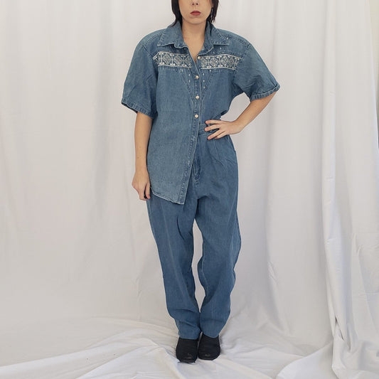 90s City Girl Sport Denim Top and Jeans Set