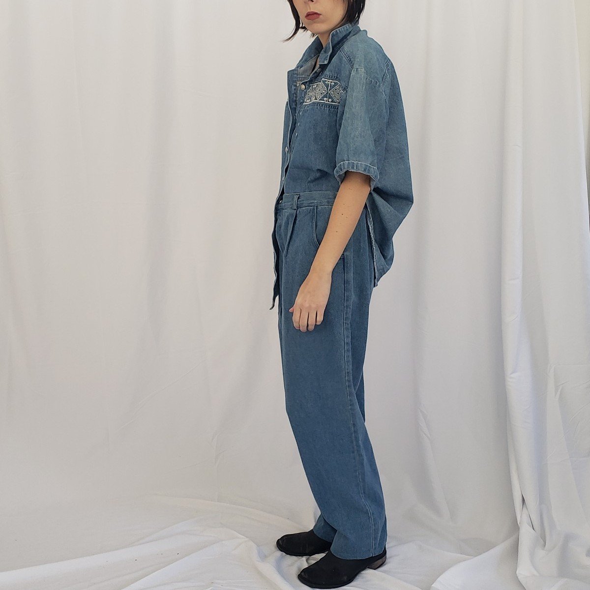 90s City Girl Sport Denim Top and Jeans Set