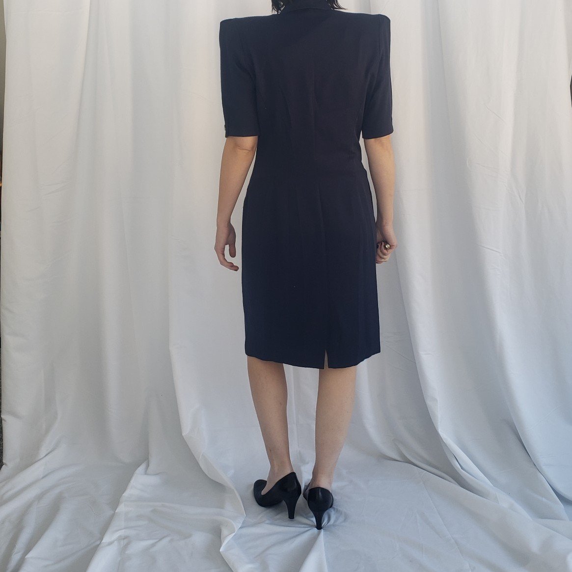 90s Blue Double Breasted Dress