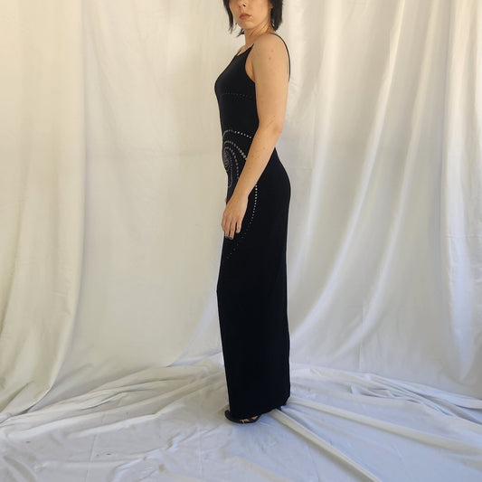 Y2K Slinky Black Velvet Gown