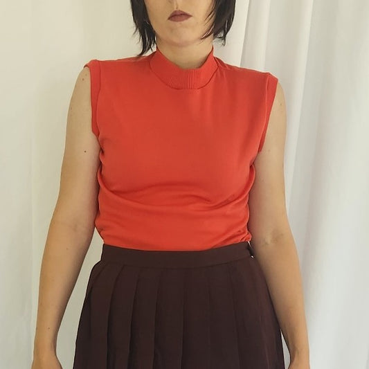 70s Orange Sleeveless Shirt