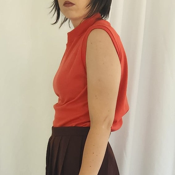 70s Orange Sleeveless Shirt