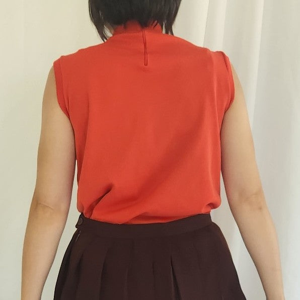 70s Orange Sleeveless Shirt