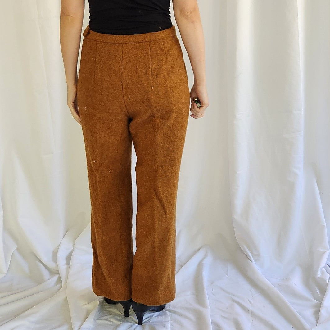 80s Yellow and Brown Wool Suit