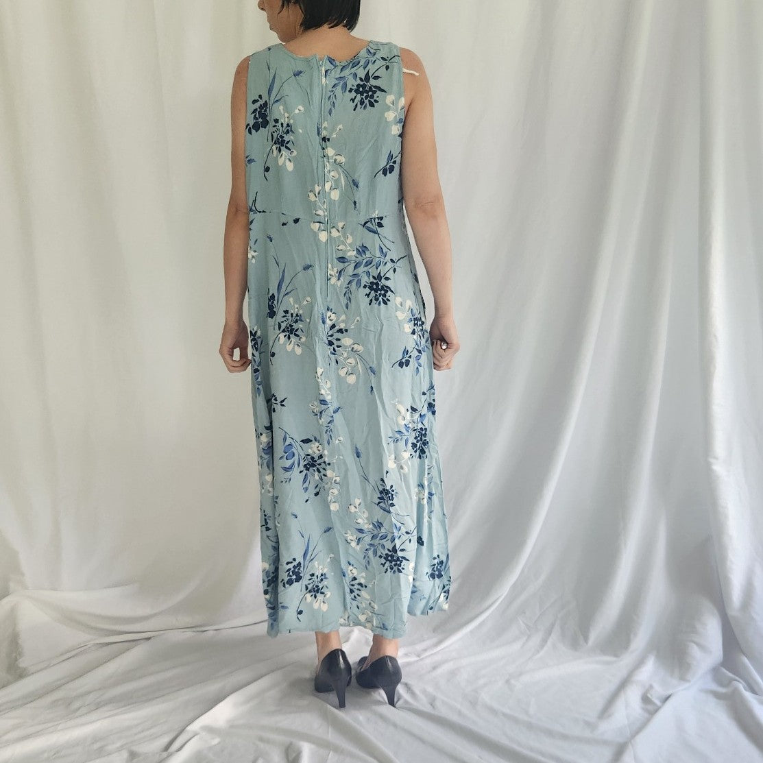 90s/00s Blue Floral Dress and Top Set