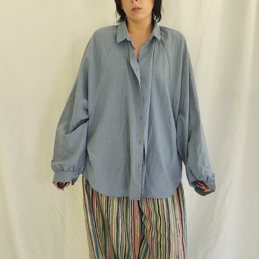 Vintage Blue Button Down Top