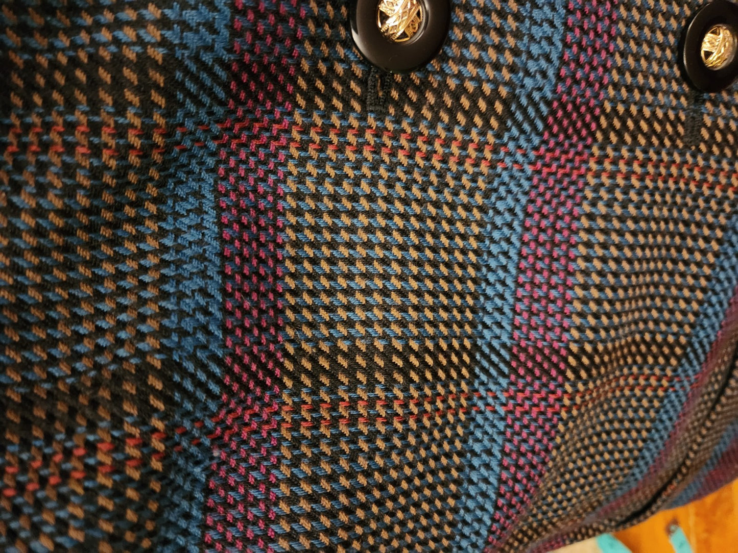 90s Gray, Purple, and Blue Plaid Blazer