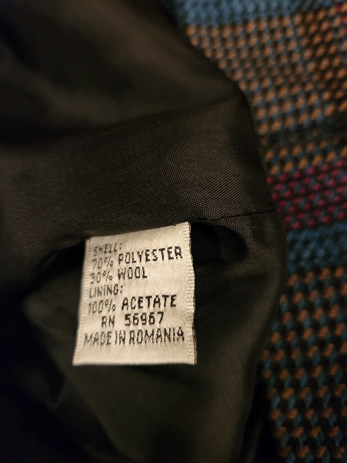 90s Gray, Purple, and Blue Plaid Blazer